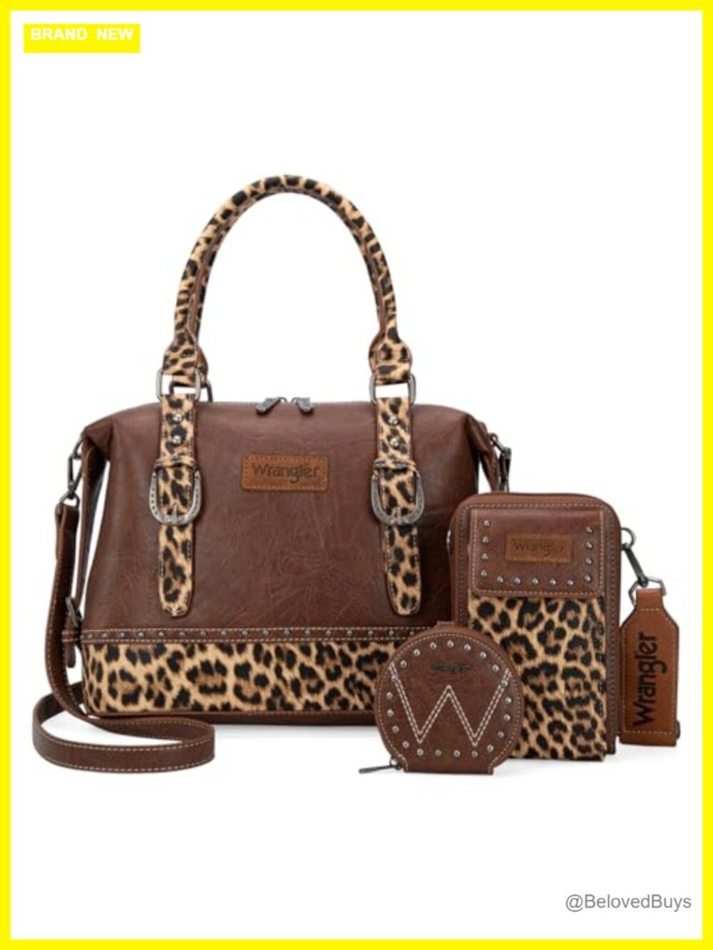 Western 3Pc Satchel with Cell Phone Bag & Coin Purse